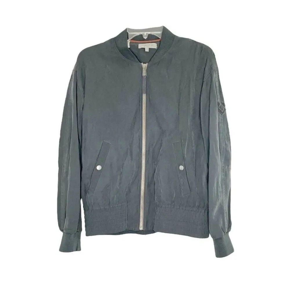 Liebeskind Berlin Women’s Grey Twill- Collar Bomber Jacket Size Small